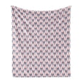 thumbnail image 1 of Ethnic Soft Flannel Fleece Throw Blanket, Ikat Inspired Illustration of Strokes and Stripes Bohemian Feels, Cozy Plush for Indoor and Outdoor Use, 70" x 90", Night Blue Dark Coral, by Ambesonne, 1 of 5
