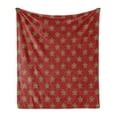thumbnail image 1 of Ethnic Soft Flannel Fleece Throw Blanket, Mandala Flowers with Circles Rounds on Burgundy Backdrop Artwork, Cozy Plush for Indoor and Outdoor Use, 50" x 60", Brown and Turquoise, by Ambesonne, 1 of 5