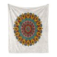 thumbnail image 1 of Ethnic Soft Flannel Fleece Throw Blanket, Mandala with Vintage Elements on Victorian Backdrop Motifs Print, Cozy Plush for Indoor and Outdoor Use, 70" x 90", Multicolor, by Ambesonne, 1 of 6