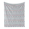 thumbnail image 1 of Ethnic Soft Flannel Fleece Throw Blanket, Native Traditional Art with Mexican Cultural Origins Geometric Borders Triangles, Cozy Plush for Indoor and Outdoor Use, 70" x 90", Multicolor, by Ambesonne, 1 of 5