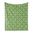 thumbnail image 1 of Ethnic Soft Flannel Fleece Throw Blanket, Repetitive Overlapped Creative Antique Cultural Circle Ornaments, Cozy Plush for Indoor and Outdoor Use, 60" x 80", Green Lime Green, by Ambesonne, 1 of 6