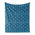 thumbnail image 1 of Ethnic Soft Flannel Fleece Throw Blanket, Traditional Bohemian Rhombuses with Zigzags Geometrical Culture Art, Cozy Plush for Indoor and Outdoor Use, 50" x 60", Dark Sky Blue Sea Blue, by Ambesonne, 1 of 5