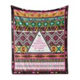 thumbnail image 1 of Ethnic Soft Flannel Fleece Throw Blanket, Travel Adventure Boho Hippie Geometric Colorful Ornaments Folkloric Elements, Cozy Plush for Indoor and Outdoor Use, 50" x 60", Pink and Brown, by Ambesonne, 1 of 6