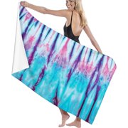Ethnic Soft Microfiber Absorbent Towel for Bath Fitness,Close Tie Dye Alter Life,Sports, Yoga, Travel, Gym,Light Weight Skin-Friendly, 32 x 52 inches,Blue Pink