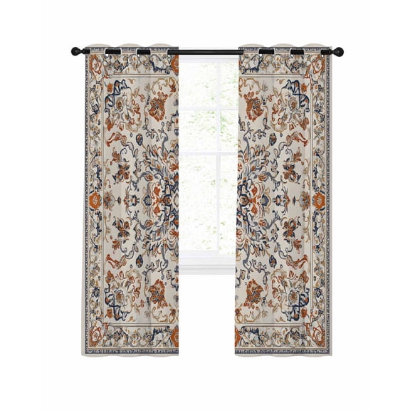 Ethnic Southwestern Blackout Curtains, Light Blocking Print Window Curtains, Tribal Antique Boho-Chic Heritage Thermal Insulated Window Drapes for Living Room Kitchen Cafe 2 Panels, 55"W x 39"L