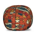 thumbnail image 1 of Ethnic Storage Toy Bag Chair, Geometric Boho Pattern with Culture Abstract Shapes Print, Stuffed Animal Organizer Washable Bag, Small Size, Cinnamon and Multicolour, by Ambesonne, 1 of 3