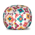 thumbnail image 1 of Ethnic Storage Toy Bag Chair, Oriental Inspired Floral Pattern as Vertical Lines Array in Colorful Design, Stuffed Animal Organizer Washable Bag, Small Size, Ivory Multicolor, by Ambesonne, 1 of 3
