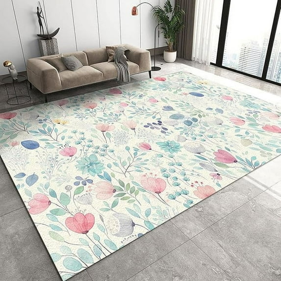 Ethnic Style Area Rug, Culture Indoor Non-Slip Kids Rugs, With Anti-Slip Easy Clean Carpet For Living Room Bedroom Kitchen Dining Room Home Office Floor Rug 5 x 7ft
