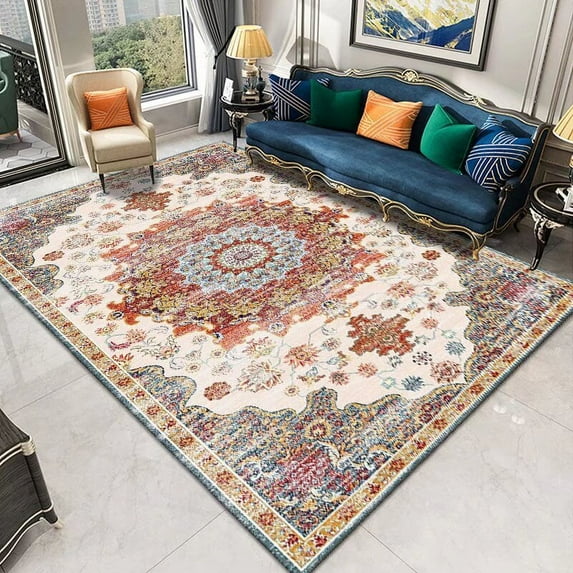 Ethnic Style Bedroom Carpet Persian American Retro Large Area Living Room ration Rugs Fluffy Soft No