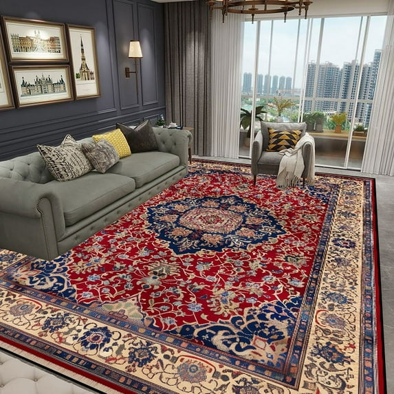Ethnic Style Bedroom Carpet Vintage Persian Carpet Living Room High-end Luxury Rug Large Area Non-sl