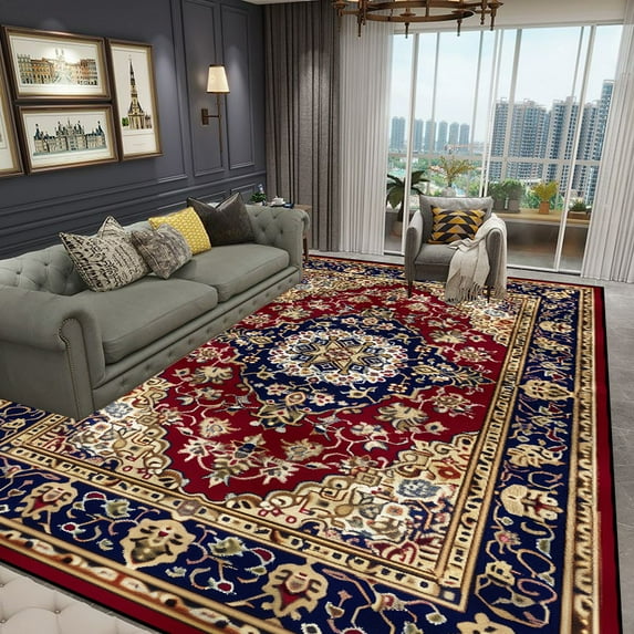 Ethnic Style Bedroom Carpet Vintage Persian Carpet Living Room High-end Luxury Rug Large Area Non-sl