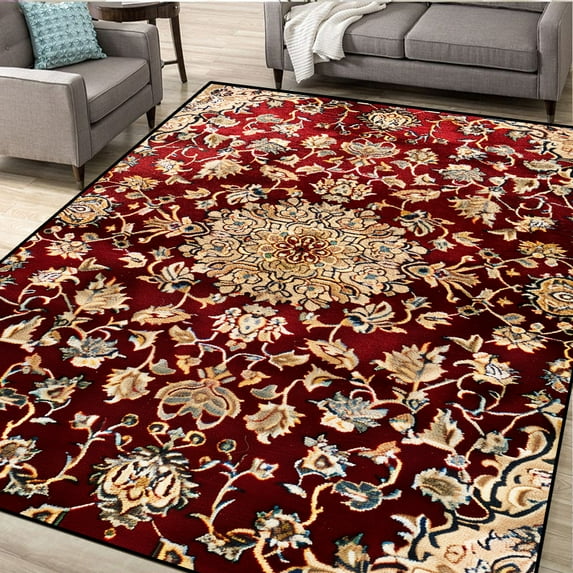 Ethnic Style Carpets Living Room High-end Luxury American Tea Table Rug Large Bedroom Mat Washable D