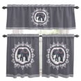 thumbnail image 1 of Ethnic Style Elephants Kitchen Curtains Valances and Tiers Set of 3 Retro National Animal Floral Tier Curtains and Valance with Rod Pocket for Small Windows, 27.5"x36", 1 of 9