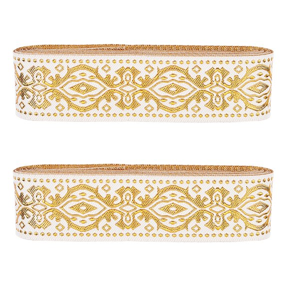 Ethnic Style Embroidery Polyester Ribbons Jacquard Ribbon with Floral ...