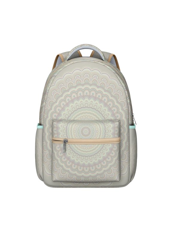 Ethnic Style Mandala Students’s Backpack Adjustable Strap School Bag with Colorful Psychedelic and Trippy Patterns, Perfect for Outdoor Adventures and Travel