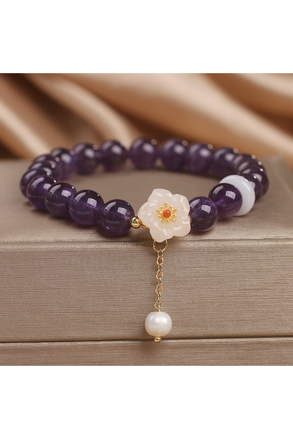 Ethnic Style Natural Garnet Crystal Bracelet