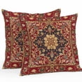 thumbnail image 1 of Ethnic Style Outdoor Pillow Covers Pack of 2 Vintage Decoration Red Floral Pattern Waterproof Throw Pillow Covers Decorative Cushion Cases for Patio Garden Tent Balcony Couch 26x26 inch, 1 of 8