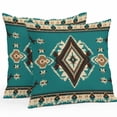 thumbnail image 1 of Ethnic Style Pattern Outdoor Pillow Covers Pack of 2 Retro Green Abstract Weaving Art Waterproof Throw Pillow Covers Decorative Cushion Cases for Patio Garden Tent Balcony Couch 18x18 inch, 1 of 8