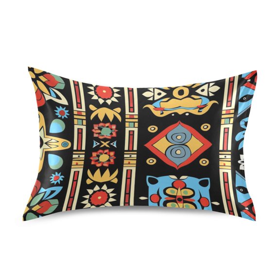 Ethnic Style Pattern Satin Pillowcase Envelope Design Pillow Covers 1 Pack King Size 20" x 40"