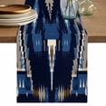 thumbnail image 1 of Ethnic Style Pattern Table Runner, Retro Weaving Brown Blue Abstract Art Cotton Linen Kitchen Table Decoration Washable Dining Tabletop Runners for Home Party Decor 13x72 Inches, 1 of 9