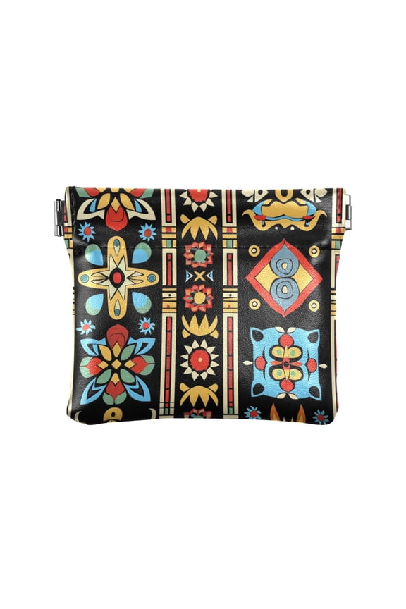 Ethnic Style Pattern Women's Coin Purses Change Pouches Wallets Makeup Bags Portable Jewelry Bags Cosmetic Accessories