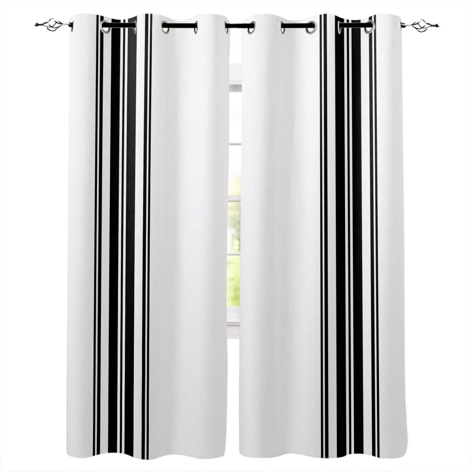 Ethnic Style Stripes Abstract Grommet Top Curtains for Living Room Bedroom Kitchen Window