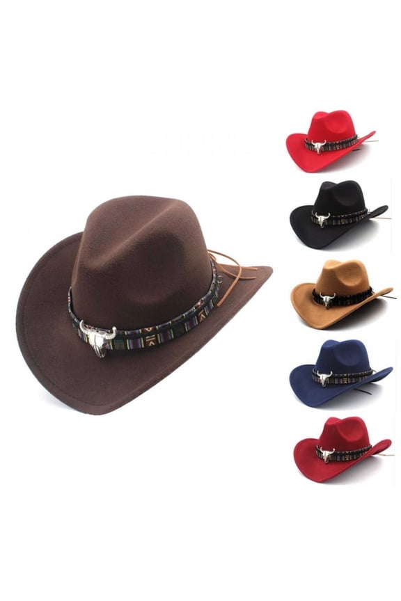 Ethnic Style Western Cowboy Hat Wool Hat Jazz Hat Western Cowboy Hat