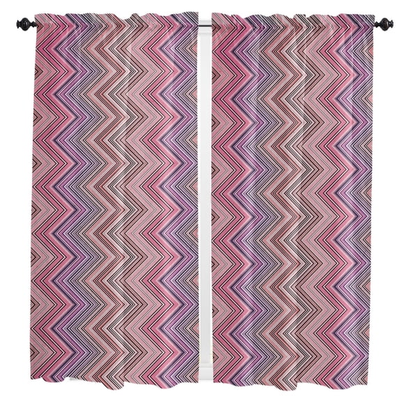 Ethnic Style Zigzag Stripes Abstract Curtain Home Decoration Living Room Short Curtains Window Treatments For Kitchen Bedroom