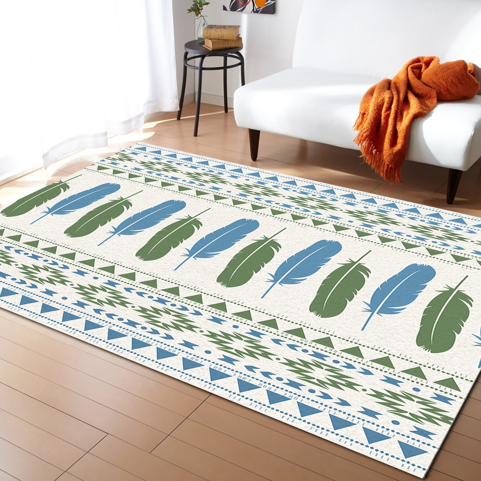 Textured Kids Rug Ethnic Symbols Texture Loop Arrow Carpet Area Rug Children's Room ...
