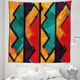thumbnail image 1 of Ethnic Tapestry, Geometric Contemporary Art Design Black Bold Zig Zag Borders Pattern, Fabric Wall Hanging Decor for Bedroom Living Room Dorm, 5 Sizes, Teal Orange Marigold, by Ambesonne, 1 of 1