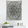 thumbnail image 1 of Ethnic Tapestry, Mandala Inspired Art Hand Drawn Paisley Pattern Boho Native, Fabric Wall Hanging Decor for Bedroom Living Room Dorm, 5 Sizes, Black and White, by Ambesonne, 1 of 1