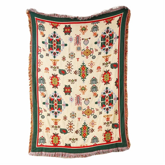 Ethnic Thread Blanket Double-sided Tapestry Homestay Decoration Sofa Cover Camping Throw Blanket Leisure Bedspread