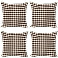 thumbnail image 1 of Ethnic Throw Pillow Cushion Case Pack of 4, Geometric Triangles and Rhombuses Composition Traditional Pattern, Modern Accent Double-Sided Print, 4 Sizes, Chestnut Brown and Cream, by Ambesonne, 1 of 2