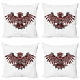 thumbnail image 1 of Ambesonne Ethnic Throw Pillow Cover 4 Pack, Haida Art Style Eagle, 20", Vermilion and Grey, 1 of 2