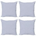 thumbnail image 1 of Ambesonne Ethnic Throw Pillow Cover 4 Pack, Monochrome Damask Leaves, 18", Indigo White, 1 of 2