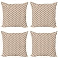 thumbnail image 1 of Ethnic Throw Pillow Cushion Case Pack of 4, Rhombus Shapes in Hand Drawn Style Abstract Native Heritage Design Folkloric Revival, Modern Accent Double-Sided Print, 4 Sizes, Multicolor, by Ambesonne, 1 of 2