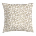 thumbnail image 1 of Ethnic Throw Pillow Cushion Cover, Arabic Pattern of Floral Paisley Style Wild Herbs and Oriental Ornaments, Decorative Square Accent Pillow Case, 24 X 24 Inches, Dust Camel and White, by Ambesonne, 1 of 2