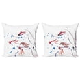 thumbnail image 1 of Ambesonne Ethnic Throw Pillow Cover 2 Pack, Traditional Ink Painting, 16", Red and Blue, 1 of 2