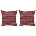 thumbnail image 1 of Ambesonne Ethnic Throw Pillow Cover 2 Pack, Folk Motifs Stripes, 16", Multicolor, 1 of 2