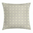 thumbnail image 1 of Ethnic Throw Pillow Cushion Cover, Portuguese Azulejo Tiles Pattern with Moroccan Inspirations Geometric Squares Lines, Decorative Square Accent Pillow Case, 16 X 16 Inches, Taupe Beige, by Ambesonne, 1 of 2