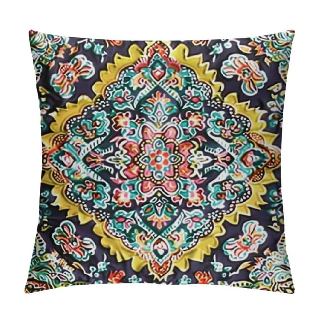 Ethnic Throw Pillow Cushion Cover, Style Motif Inspired Art, Decorative