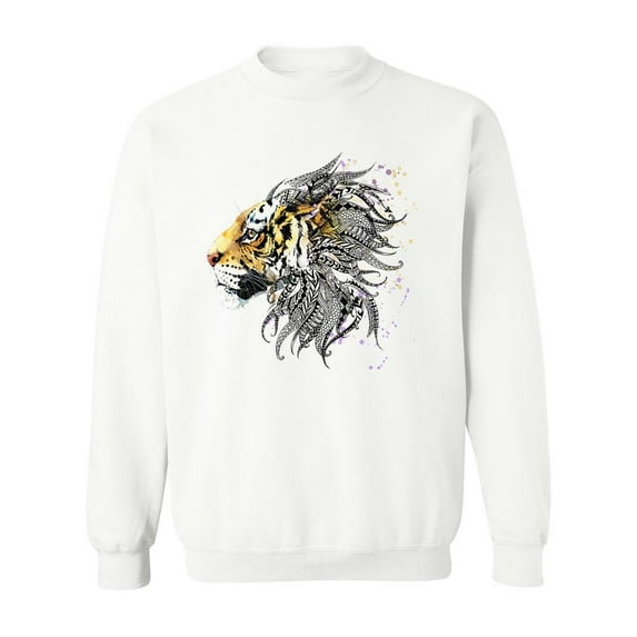 Ethnic Tiger Design. Sweatshirt Men -Image by Shutterstock, Male XX-Large