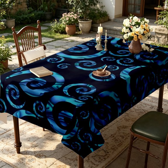 Ethnic Tribal Abstract Graphic Print Tablecloth, Kitchen Dining Indoor Holiday Party Decor, Retro Tribal Table Cover, Thanksgiving Christmas Gift