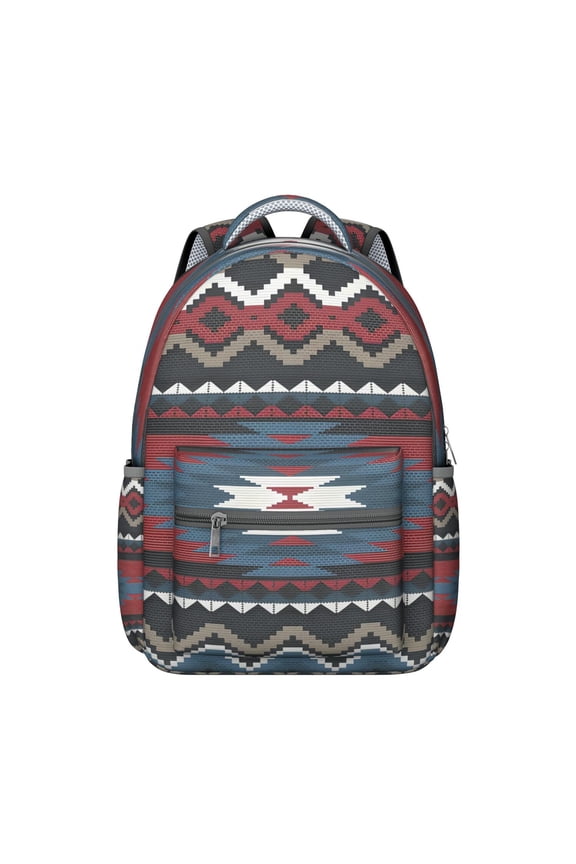 Ethnic Tribal Pattern Multifunctional Backpack, Waterproof and Wear-Resistant, Adjustable Strap Backpack with Large Capacity, Artistic Bohemian Style School Bag for Student and Student