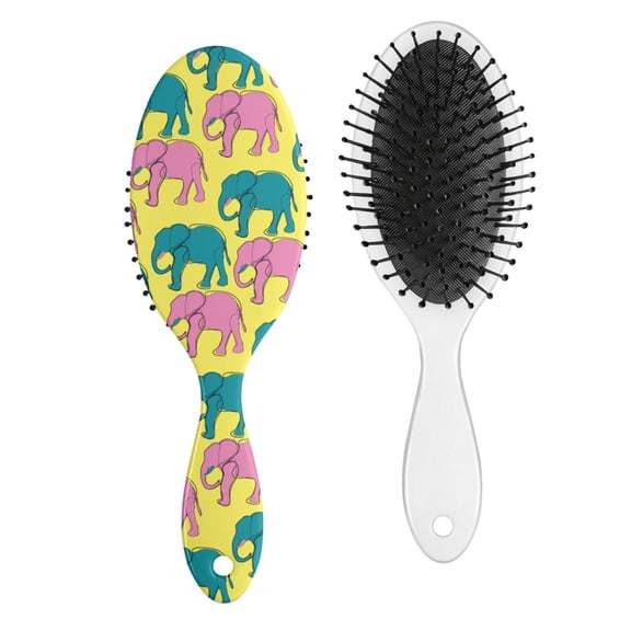 Ethnic Tribal Print Hair Brush - Anti-Frizz Paddle Brush with Flexible Bristles, Lightweight & Durable Design
