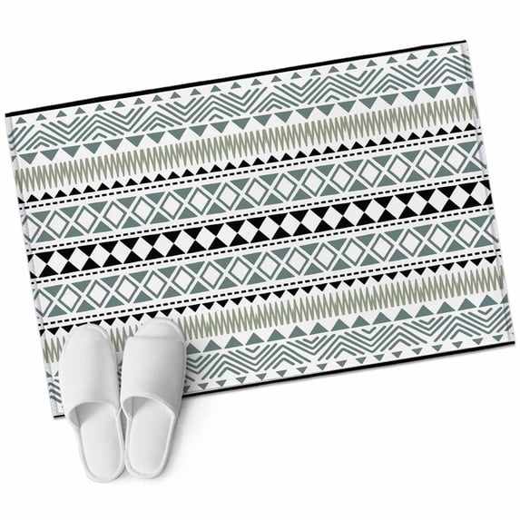 Ethnic Tribe Boho Entryway Rug 2x3 Area Rug Washable Indoor Doormat Small Bathroom Rugs Non-Slip Low Pile Accent Throw Rugs Geometric Diamonds Dots Modern Floor Carpet for Kitchen Bedroom Entrance