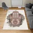 thumbnail image 1 of Ethnic Turkish Area Rug, Folkloric Motif Creative Art Cultures on a Watercolor Splash Print, Soft Carpet for Living Room Decor with Distressed Look, 5.2' X 7.6', Chestnut Brown, by Ambesonne, 1 of 4