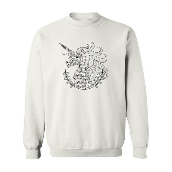 Ethnic Unicorn Head Sweatshirt Women -Image by Shutterstock, Female 4X-Large