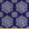 thumbnail image 1 of Ambesonne Ethnic Fabric by the Yard Upholstery, Floral Round Retro Ornament, 2 Yards, Lavender Blue Indigo, 1 of 4