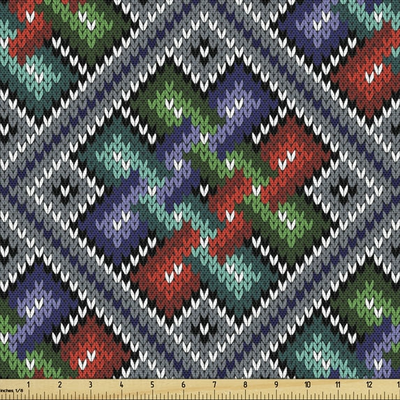 Ambesonne Ethnic Fabric by the Yard Upholstery, South American Pattern, 1 Yard, Multicolor